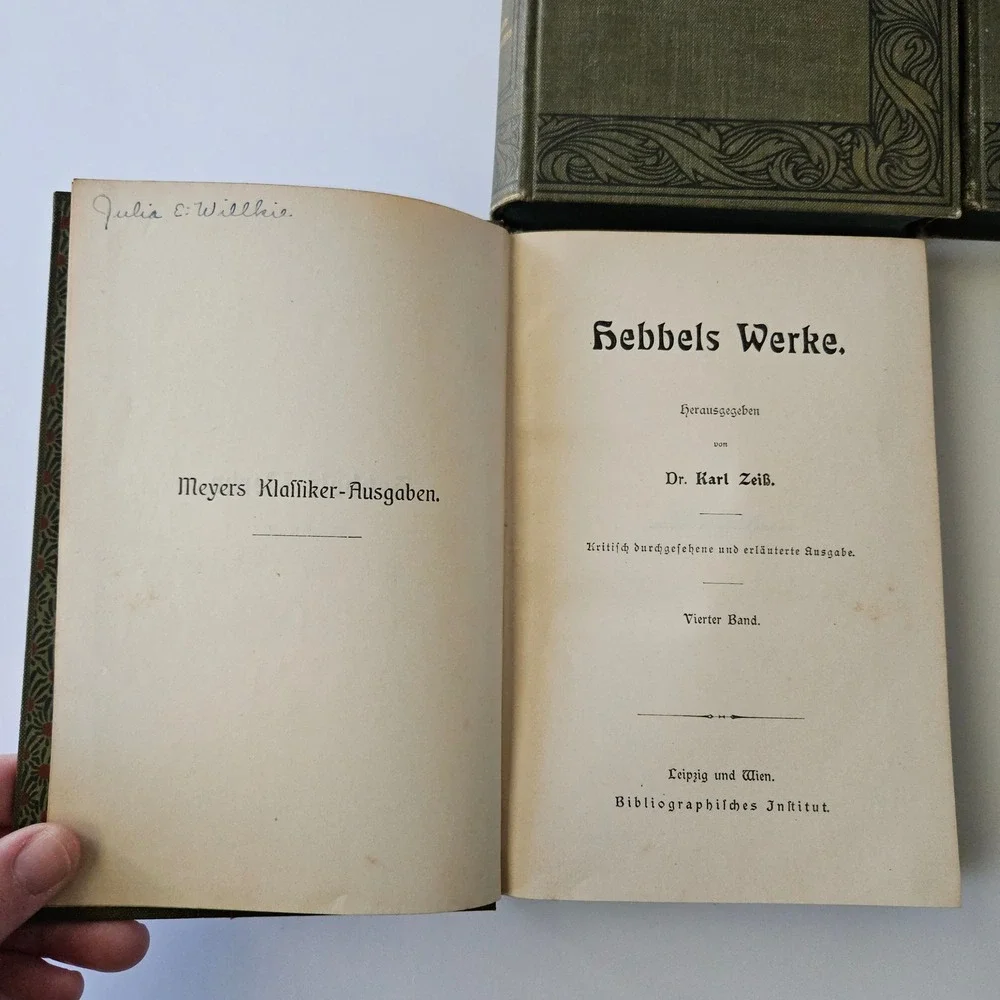 1800s Hebbels Works by Dr. Karl Zeib Volumes 1-4 Meyers Classic Bibliograph Book